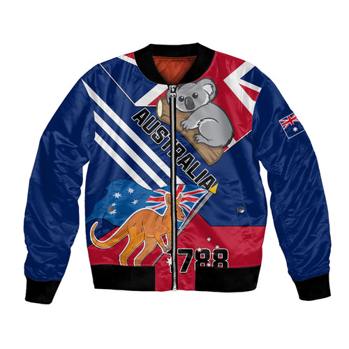 Australia Day Kangaroo and Koala With Flag Bomber Jacket
