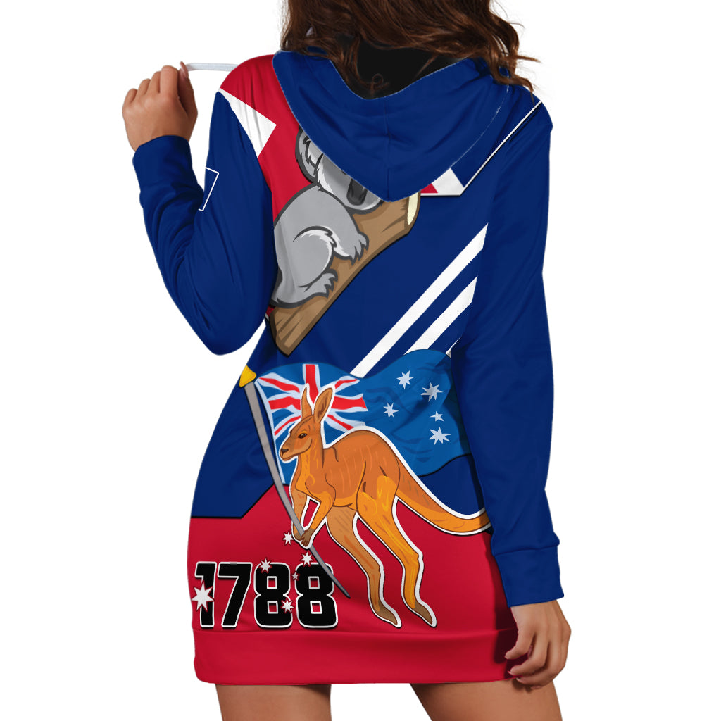 Australia Day Kangaroo and Koala With Flag Hoodie Dress