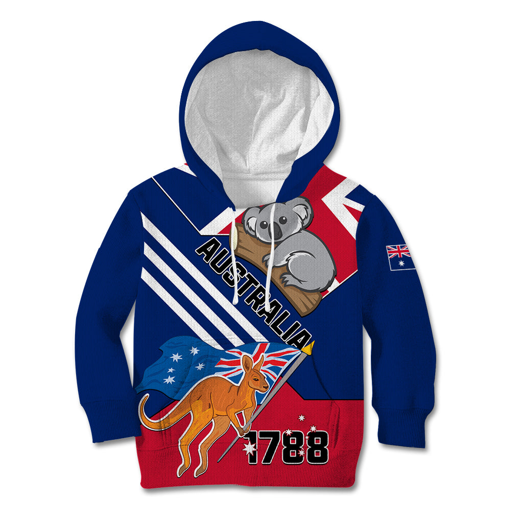 Australia Day Kangaroo and Koala With Flag Kid Hoodie