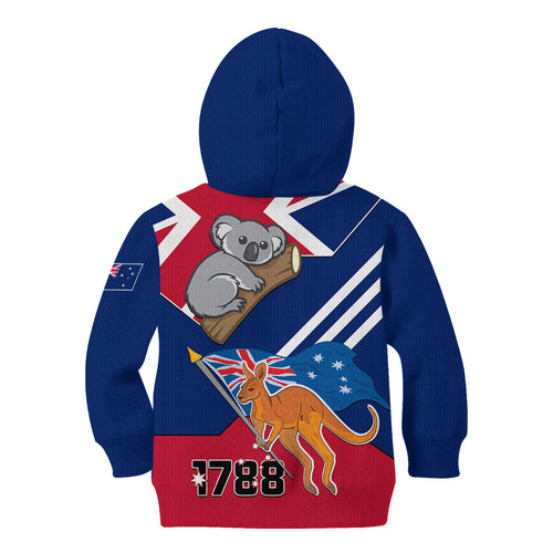 Australia Day Kangaroo and Koala With Flag Kid Hoodie