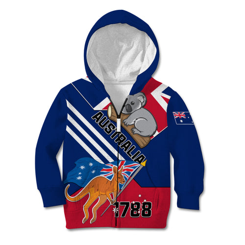 Australia Day Kangaroo and Koala With Flag Kid Hoodie