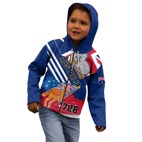 Australia Day Kangaroo and Koala With Flag Kid Hoodie
