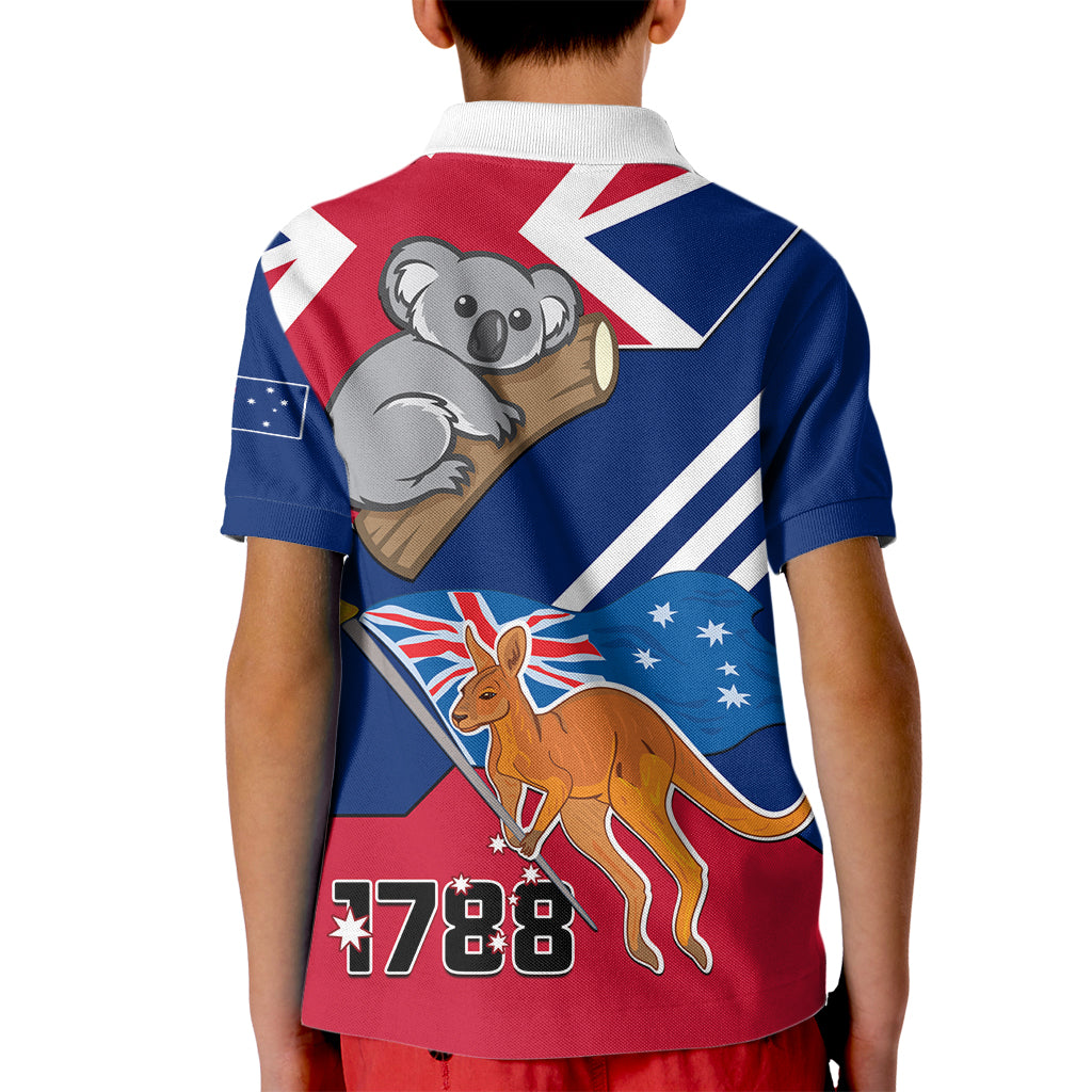 Australia Day Kangaroo and Koala With Flag Kid Polo Shirt