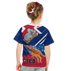 Australia Day Kangaroo and Koala With Flag Kid T Shirt