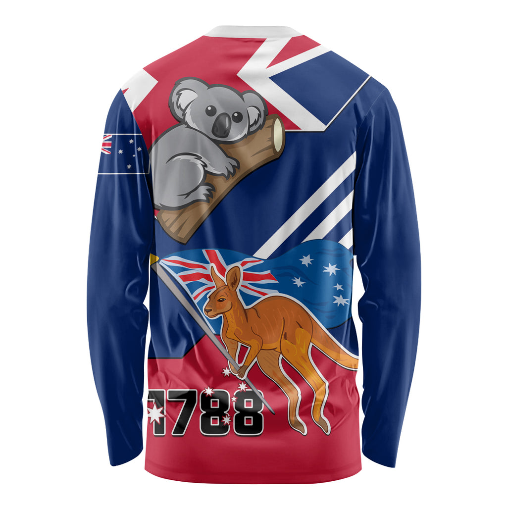 Australia Day Kangaroo and Koala With Flag Long Sleeve Shirt