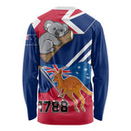 Australia Day Kangaroo and Koala With Flag Long Sleeve Shirt