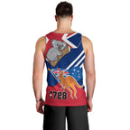 Australia Day Kangaroo and Koala With Flag Men Tank Top