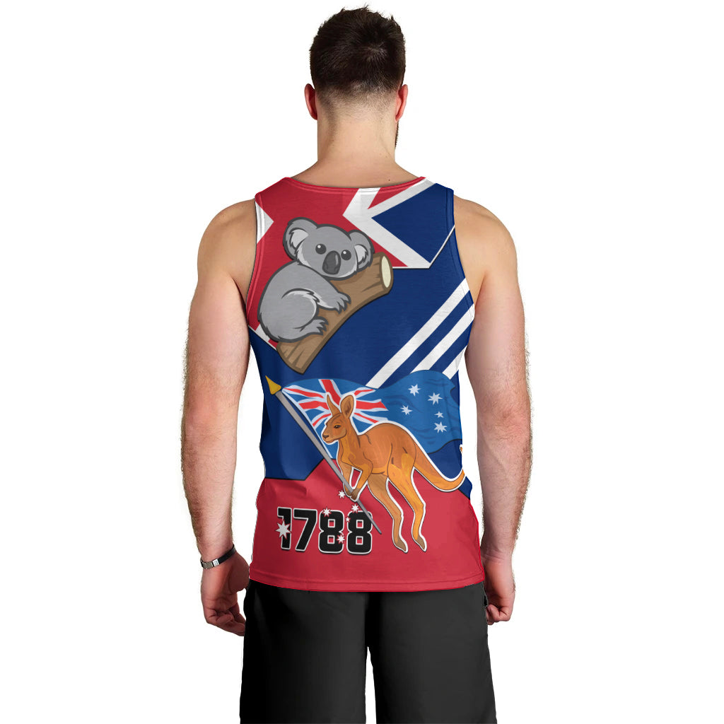 Australia Day Kangaroo and Koala With Flag Men Tank Top