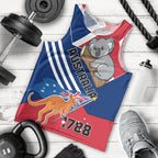 Australia Day Kangaroo and Koala With Flag Men Tank Top