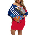 Australia Day Kangaroo and Koala With Flag Off Shoulder Short Dress