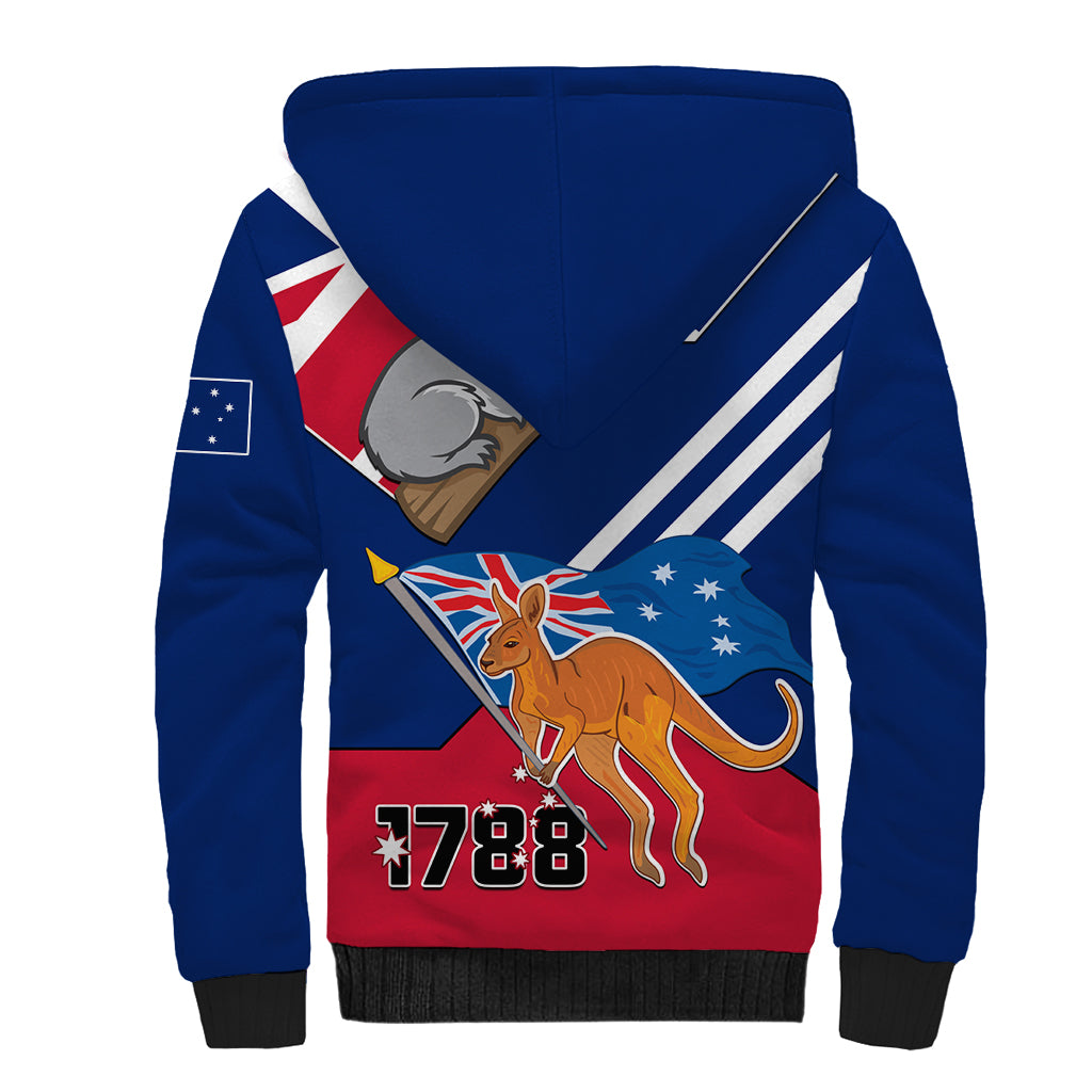 Australia Day Kangaroo and Koala With Flag Sherpa Hoodie