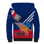 Australia Day Kangaroo and Koala With Flag Sherpa Hoodie