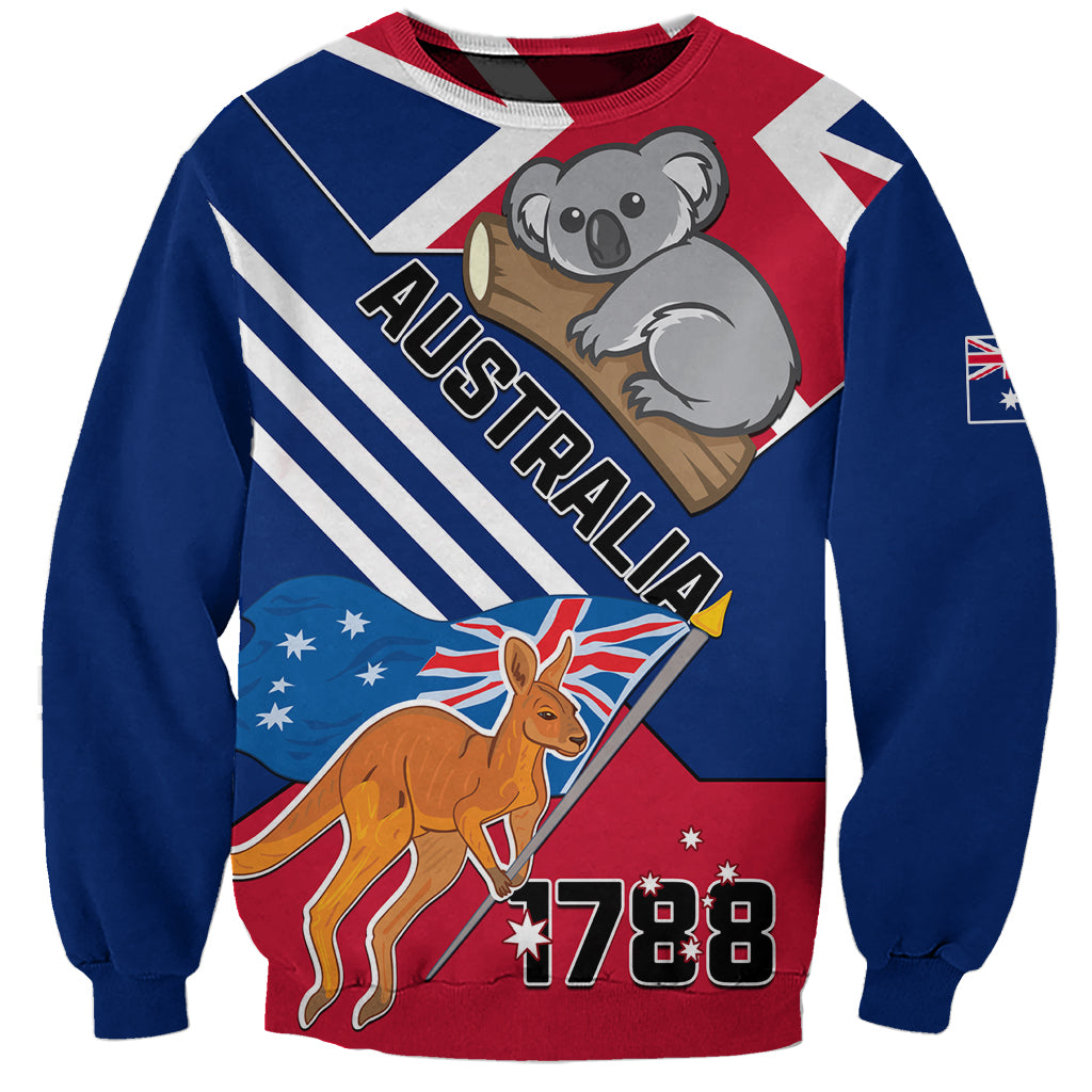 Australia Day Kangaroo and Koala With Flag Sweatshirt