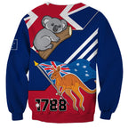 Australia Day Kangaroo and Koala With Flag Sweatshirt