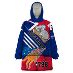 Australia Day Kangaroo and Koala With Flag Wearable Blanket Hoodie
