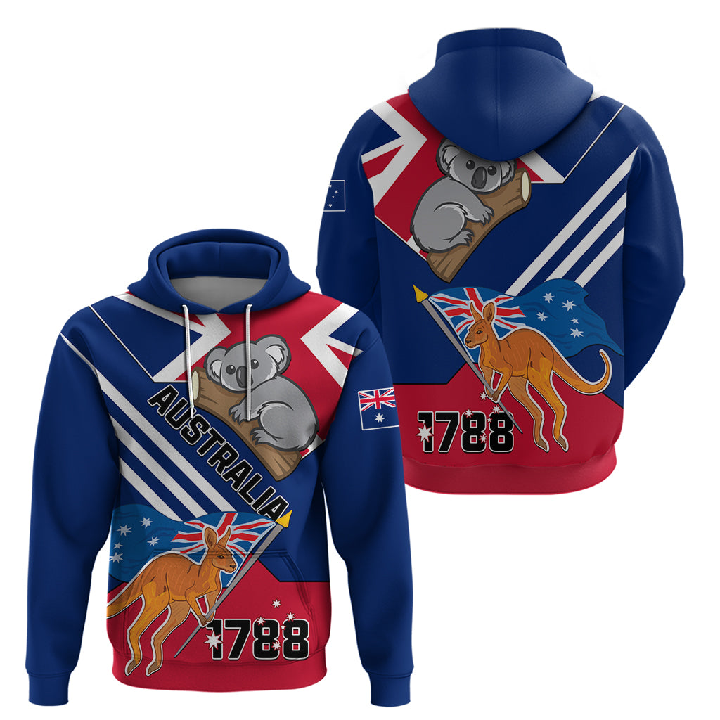 Australia Day Kangaroo and Koala With Flag Zip Hoodie