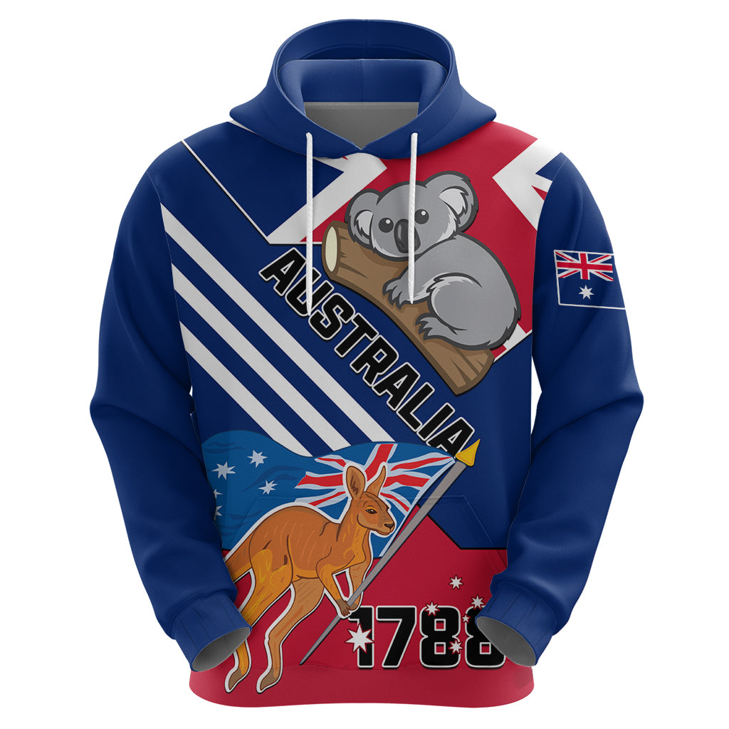 Australia Day Kangaroo and Koala With Flag Zip Hoodie