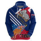 Australia Day Kangaroo and Koala With Flag Zip Hoodie