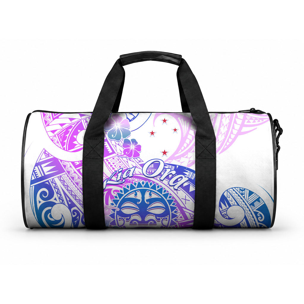 Kia Ora Maori New Zealand Pastel Duffle Bag Sun Ta Moko Lilac Version