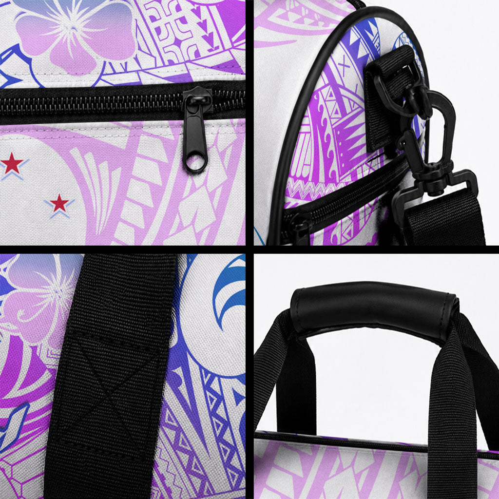 Kia Ora Maori New Zealand Pastel Duffle Bag Sun Ta Moko Lilac Version