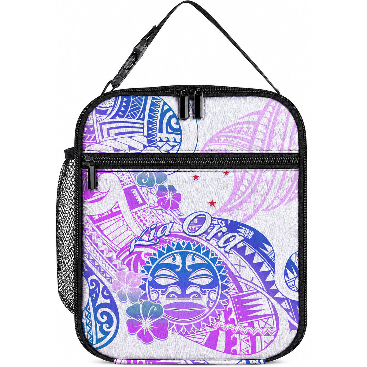 Kia Ora Maori New Zealand Pastel Lunch Bag Sun Ta Moko Lilac Version
