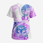 Kia Ora Maori New Zealand Pastel Scrub Top Sun Ta Moko Lilac Version - Aussie Hoodie
