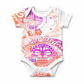 Kia Ora Maori New Zealand Pastel Baby Onesie Sun Ta Moko Sunset Version