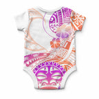 Kia Ora Maori New Zealand Pastel Baby Onesie Sun Ta Moko Sunset Version