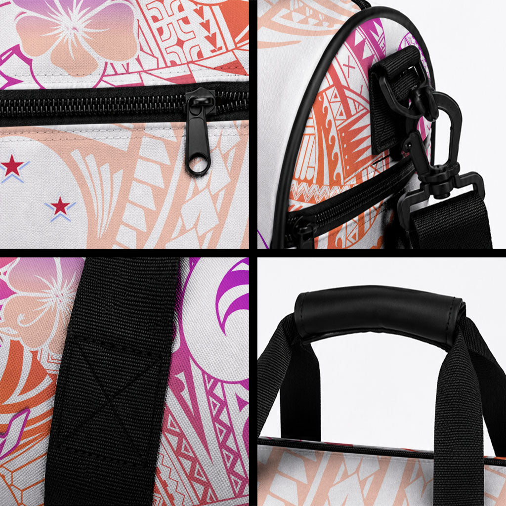 Kia Ora Maori New Zealand Pastel Duffle Bag Sun Ta Moko Sunset Version