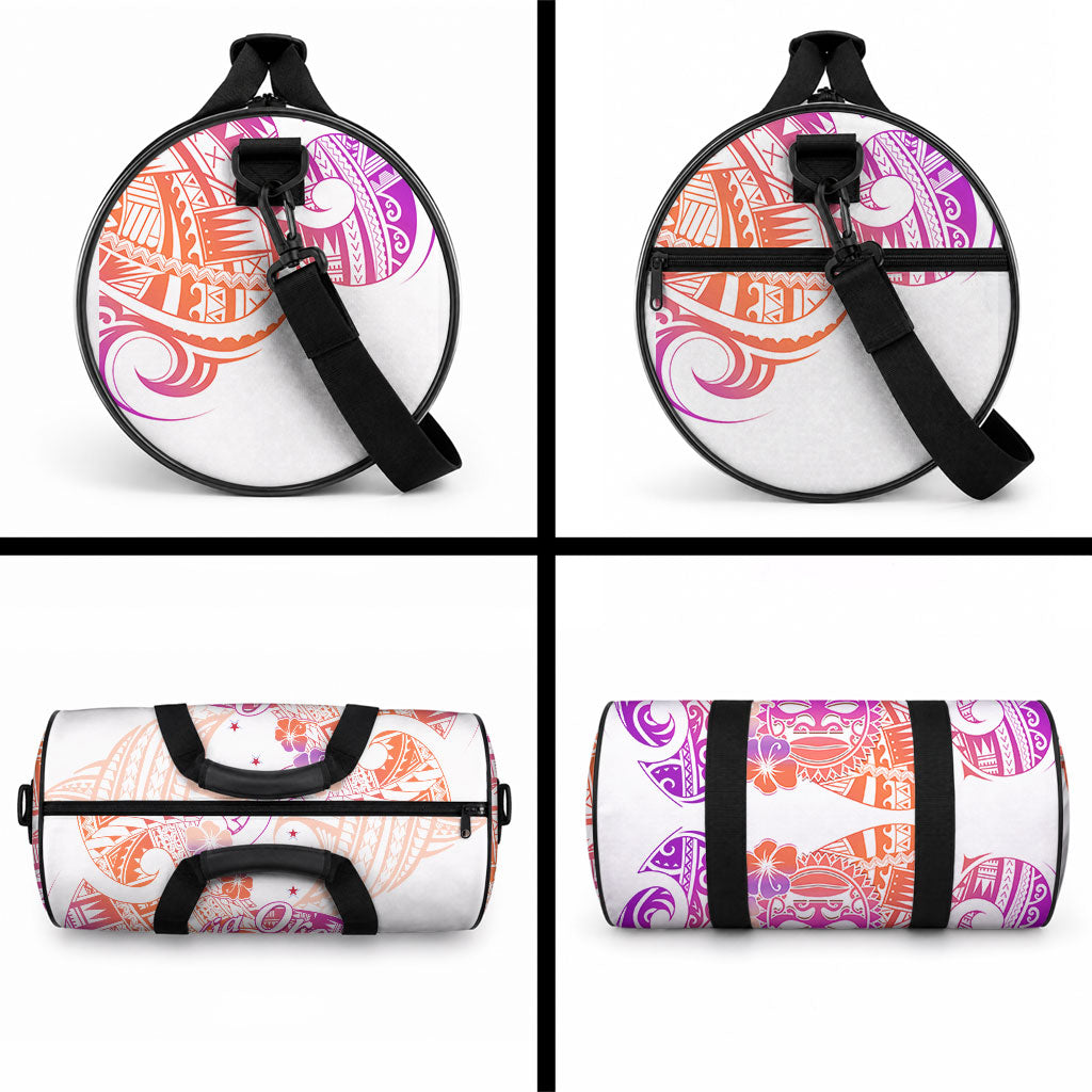 Kia Ora Maori New Zealand Pastel Duffle Bag Sun Ta Moko Sunset Version
