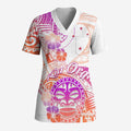 Kia Ora Maori New Zealand Pastel Scrub Top Sun Ta Moko Sunset Version - Aussie Hoodie