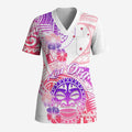 Kia Ora Maori New Zealand Pastel Scrub Top Sun Ta Moko Sweet Version - Aussie Hoodie