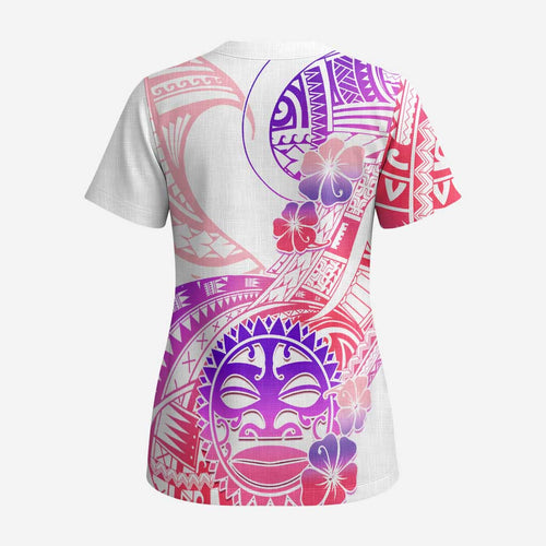Kia Ora Maori New Zealand Pastel Scrub Top Sun Ta Moko Sweet Version - Aussie Hoodie