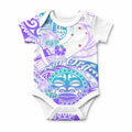 Kia Ora Maori New Zealand Pastel Baby Onesie Sun Ta Moko Violet Version