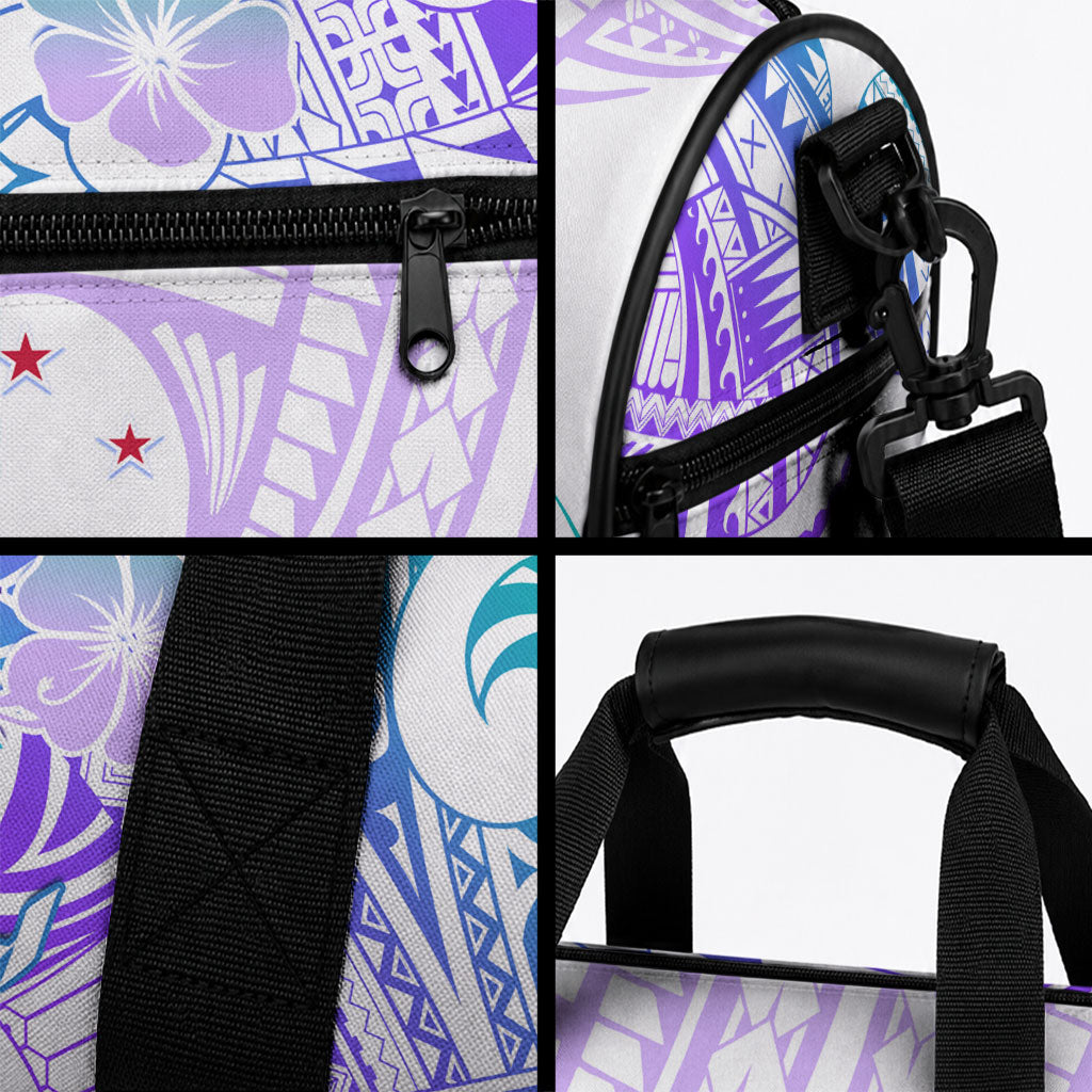 Kia Ora Maori New Zealand Pastel Duffle Bag Sun Ta Moko Violet Version