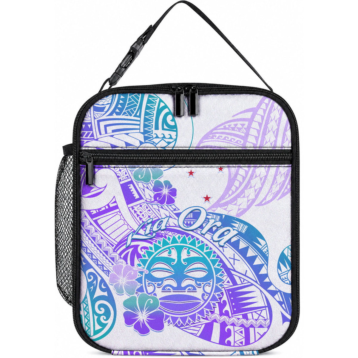 Kia Ora Maori New Zealand Pastel Lunch Bag Sun Ta Moko Violet Version