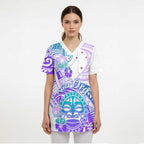 Kia Ora Maori New Zealand Pastel Scrub Top Sun Ta Moko Violet Version - Aussie Hoodie