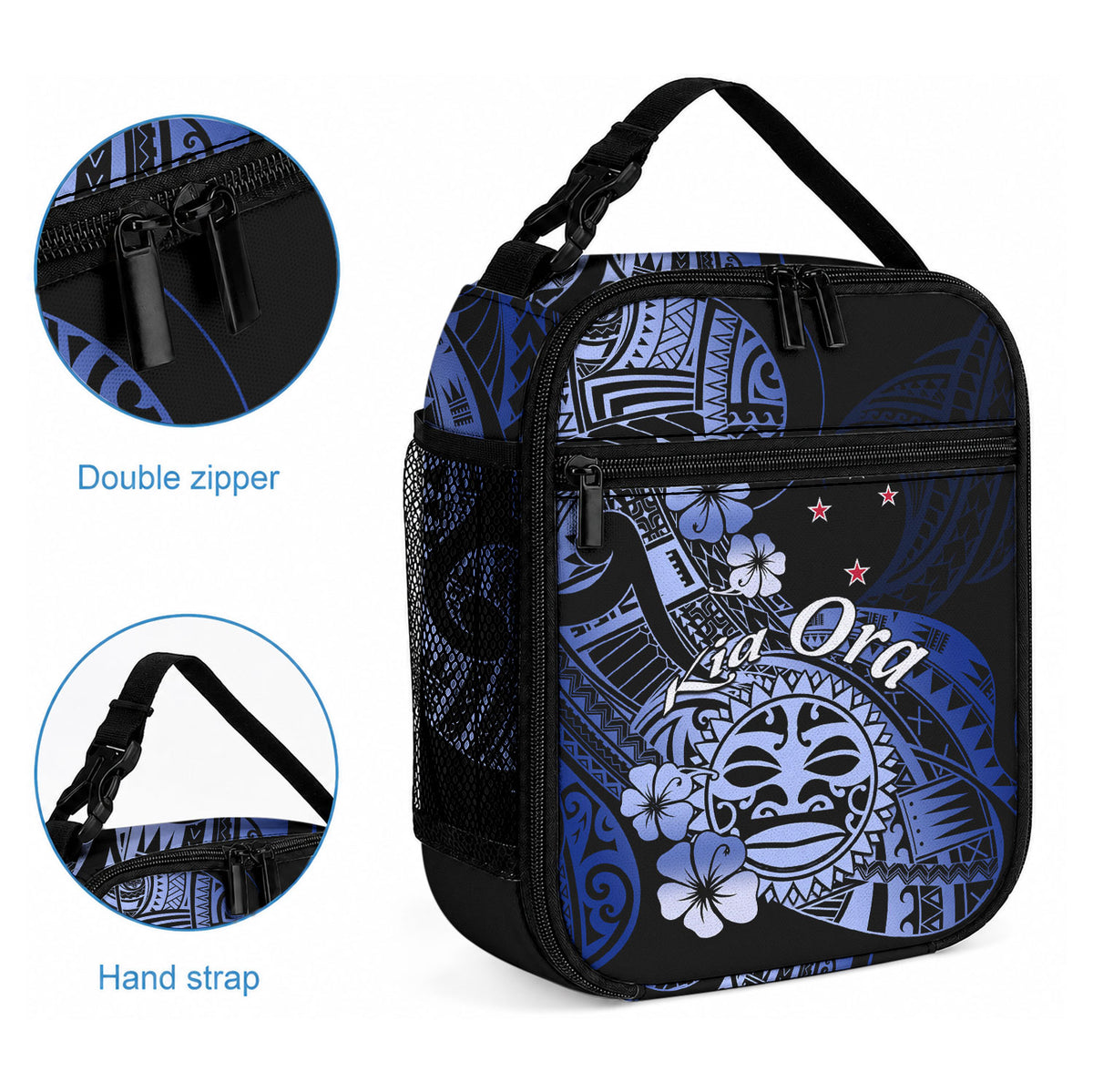 Aotearoa Kia Ora New Zealand Ta Moko Blue Version Lunch Bag