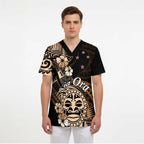Aotearoa Kia Ora New Zealand Ta Moko Gold Version Scrub Top - Aussie Hoodie