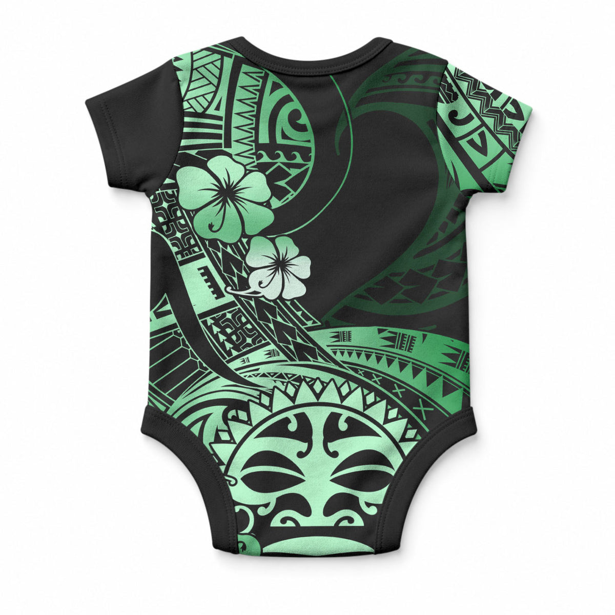 Aotearoa Kia Ora New Zealand Ta Moko Green Version Baby Onesie