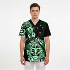 Aotearoa Kia Ora New Zealand Ta Moko Green Version Scrub Top - Aussie Hoodie