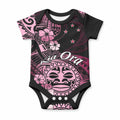 Aotearoa Kia Ora New Zealand Ta Moko Pink Version Baby Onesie