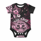 Aotearoa Kia Ora New Zealand Ta Moko Pink Version Baby Onesie