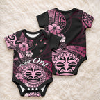 Aotearoa Kia Ora New Zealand Ta Moko Pink Version Baby Onesie