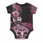 Aotearoa Kia Ora New Zealand Ta Moko Pink Version Baby Onesie