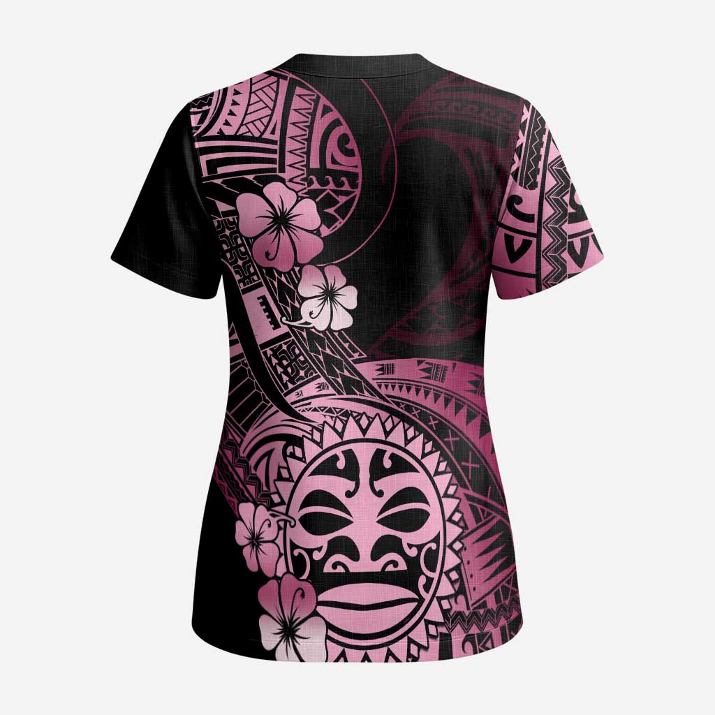 Aotearoa Kia Ora New Zealand Ta Moko Pink Version Scrub Top - Aussie Hoodie