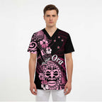 Aotearoa Kia Ora New Zealand Ta Moko Pink Version Scrub Top - Aussie Hoodie