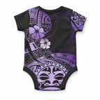 Aotearoa Kia Ora New Zealand Ta Moko Purple Version Baby Onesie