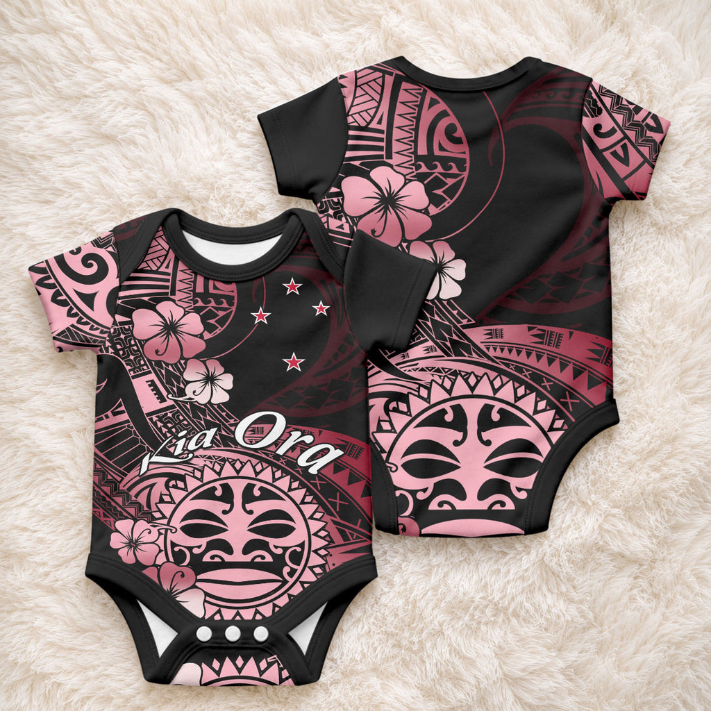 Aotearoa Kia Ora New Zealand Ta Moko Red Version Baby Onesie