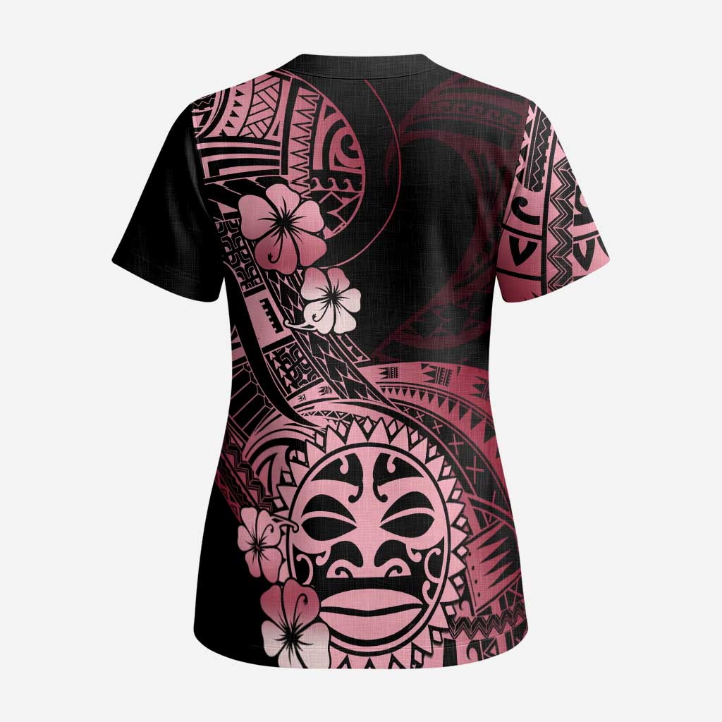 Aotearoa Kia Ora New Zealand Ta Moko Red Version Scrub Top - Aussie Hoodie